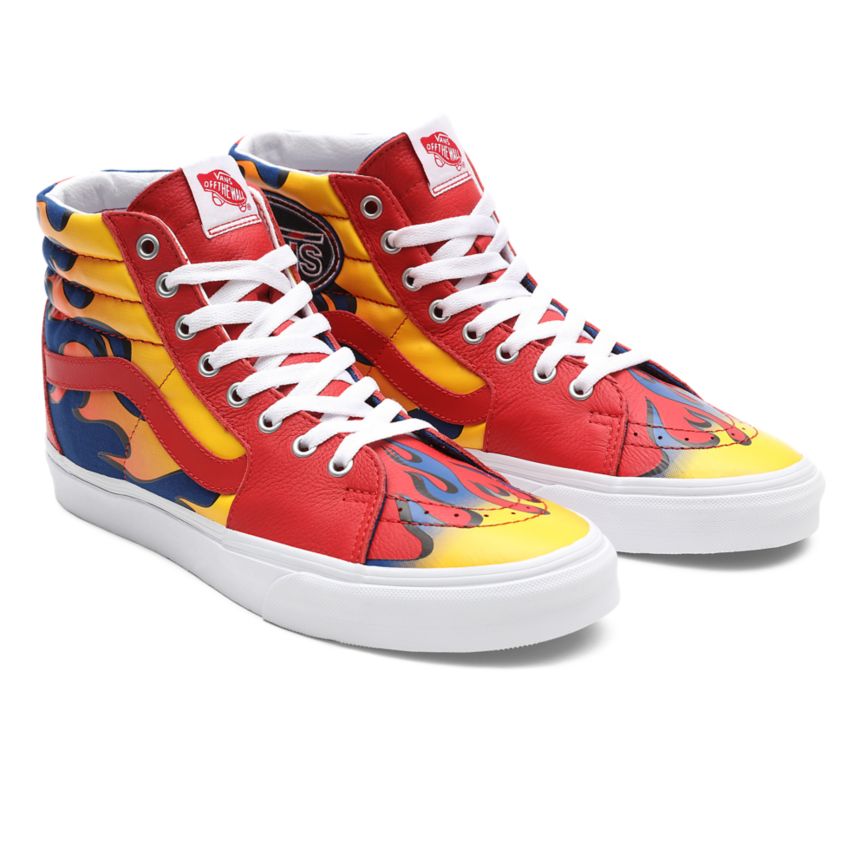 Vans Racer Sk8-Hi Dam Röda/Blå - Vans Höga Skor Online (UVMTO9832)